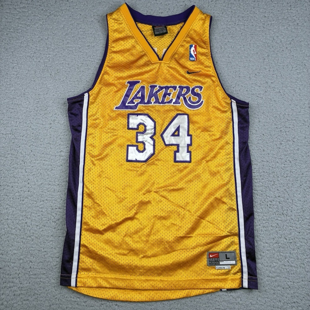 Vintage Nike Shaquille O'Neal LA Lakers‎ Swingman Jersey Youth L Y2K NBA